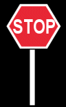 A Stop sign made with the Hexagon shape tool in raster layer.
