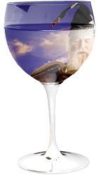 wineglass used as a mask over wizard graphic.