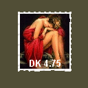 A woman on a stamp altered using the Magic Wand Tool