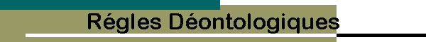 R�gles D�ontologiques