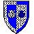 Per pale, Azure and Ermine, two escallops counter-changed, within a bordure counterchanged