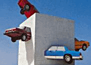 Crushed Cars Sculpture