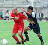 Omar Blanco disputando bal�n vs. Pumas.
