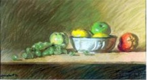 apples in bowl painting
