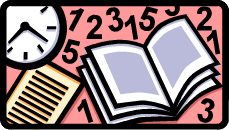 clock and book