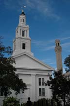 The Universal Unitarian Church and the Pilgrim Monument in the background