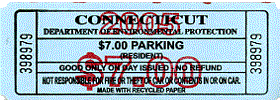 The parking ticket for Straton Brook State Park