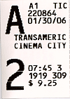 Transamerica ticket stub at Cinema City