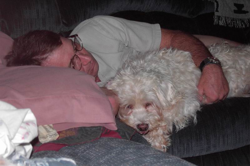 Daddy and Skipper taking a nap