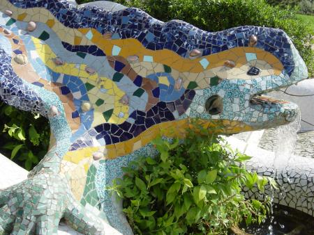 Mosaic Lizard Fountain
