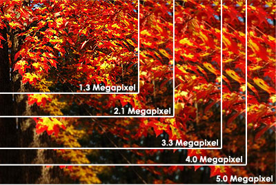 Picture sowing various resolutions