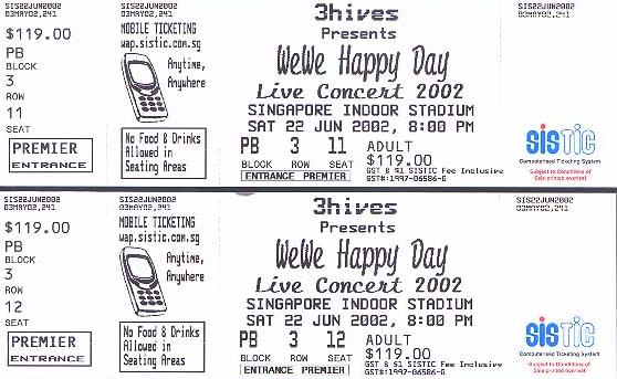 WeWe concert tickets
