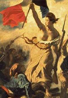 [Delacroix, Die Freiheit f�hrt das Volk zur Revolution, Ausschnitt]