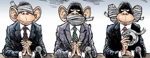 [Politisch-korrekte Gut-�ffchen: Nichts sehen, nichts sagen, nichts h�ren]