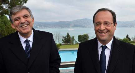 [Ein Herz und eine Seele: Erdogan und der franz�sische Pr�sident Hollande