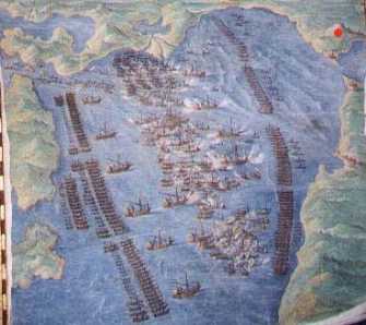 [Karte der Schlacht von Lepanto]