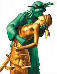 [Justitia beugt sich der Liberty]