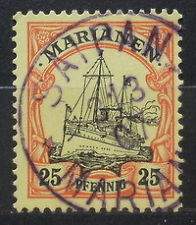 [deutsche Briefmarke der Marianen mit Poststempel Saipan]