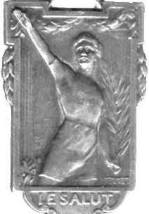 [franz�sische Olympia-Plakette 'le salut (der Gru�)']