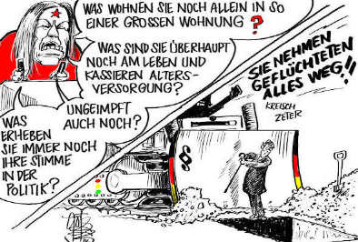[gegen Alte - Karikatur von Götz Wiedenroth]