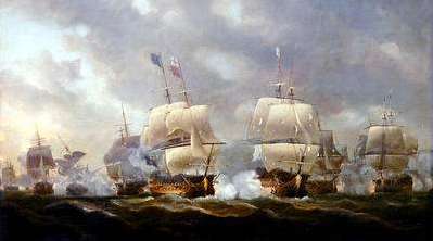 [Die Seeschlacht von Quiberon 1759; gemalt 50 Jahre später von Pococ]