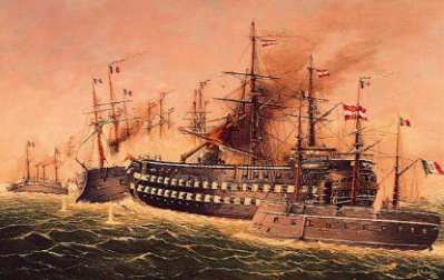 [SMS Kaiser rammt Re di Portogallo, Gem�lde von Eduard Nezbeda (1911)]