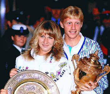 [Steffi Graf und Boris Becker in Wimbledon 1989]