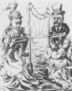 [Kaiser Wilhelm II und Pr�sident Teddy Roosevent, Karikatur]