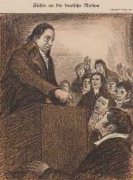 [Fichte an die deutsche Nation - Illustration aus dem 'Simplicissimus', Jahrgang XXVII, Bd. 2, Heft-Nr. 45 vom 5.2.1923, p. 640 (f�r alle, die es ganz genau wissen wollen :-)]