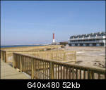 Lighthouse and new condos viewed from boardwalk
