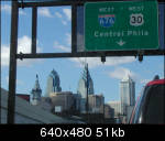 Heading through Central Philly... (pic taken through dirty windshield)