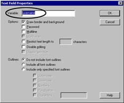 Text Field properties