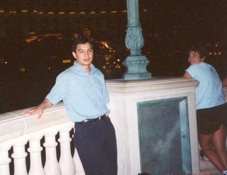 Infront of musical fountain at LasVegas, USA