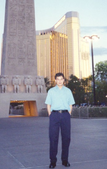 infront
of mandalaybay at LasVegas, USA