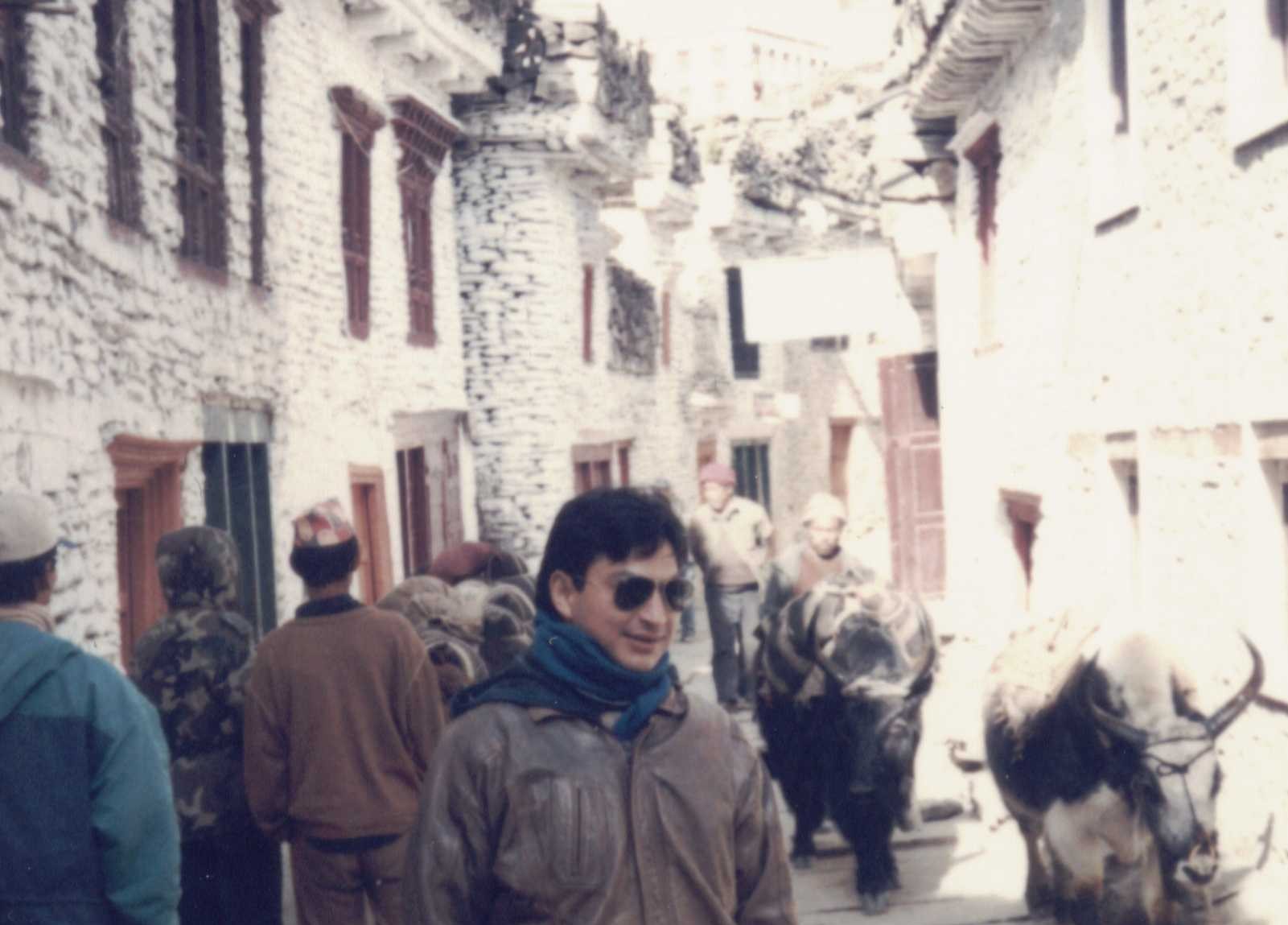 with yak at Marpha Village, Marpha, Nepal
