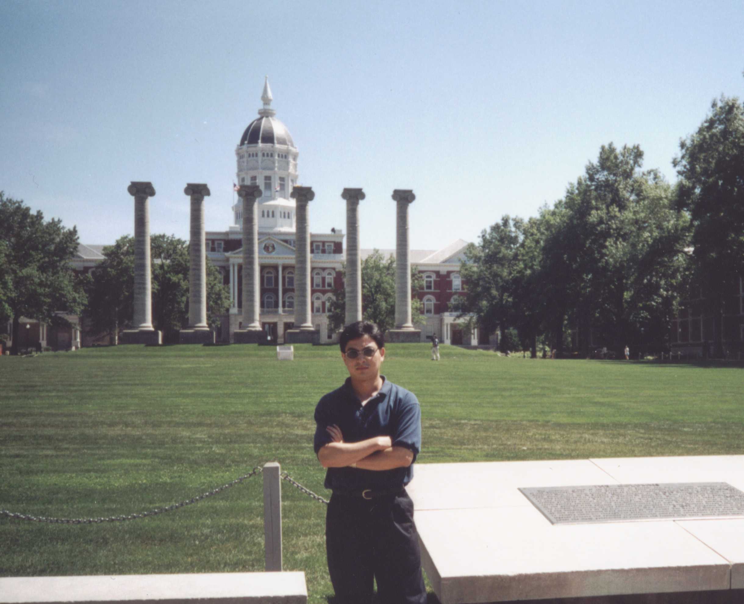in front
of jesse hall, MU