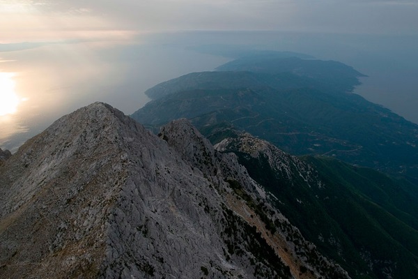 View from the top of Mount Athos