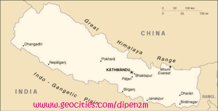 map of nepal