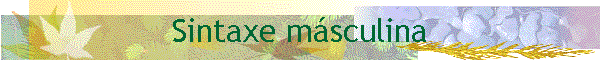 Sintaxe m�sculina