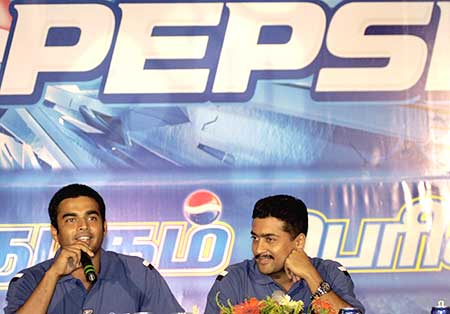 Madhavan and lately Surya have been picked up as brand ambassadors for Pepsi.