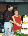 Barb & I cutting cake