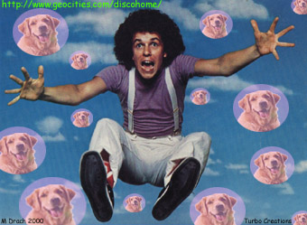 Leo Sayer and Chubba the Dog.