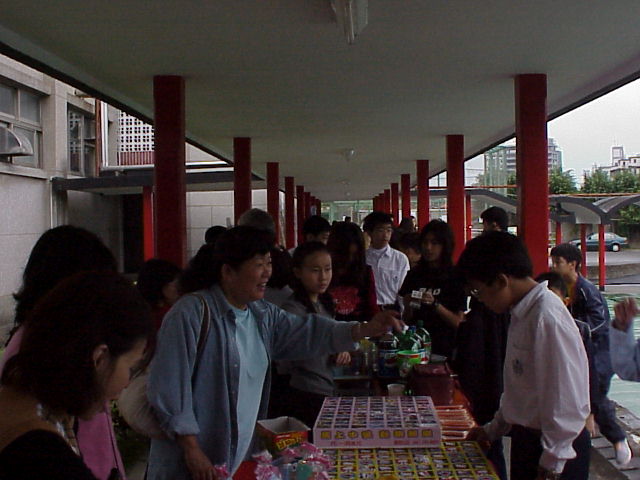 Parents helping out with sales
