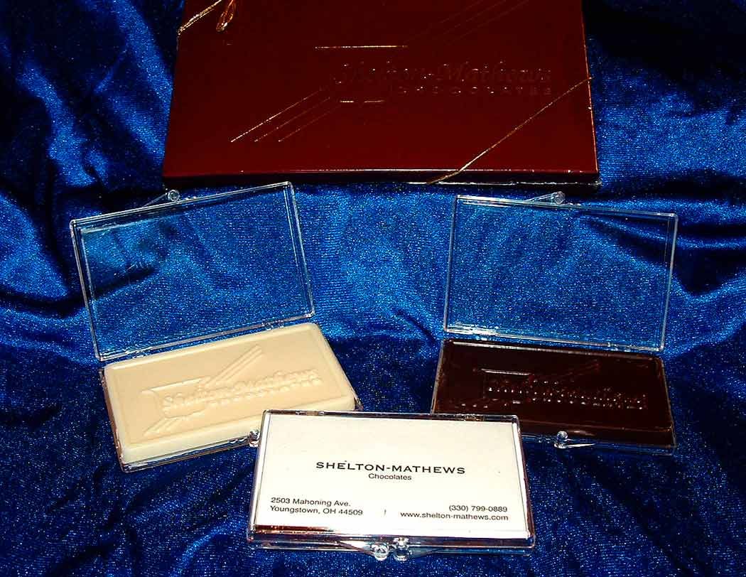 Order bars with your company logo at Shelton Mathew's homepage...
