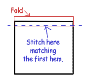 stitch here to form the casing