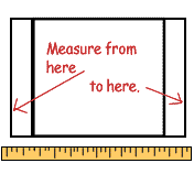 measure the width of fabric plus ribbon