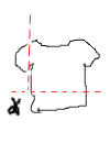 cutting the sleeve and bottom of shirt