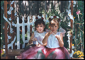 flower faeries in their wreaths