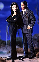 Barbie and Ken as Morticia and Gomez Addams