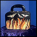 painted tin purse